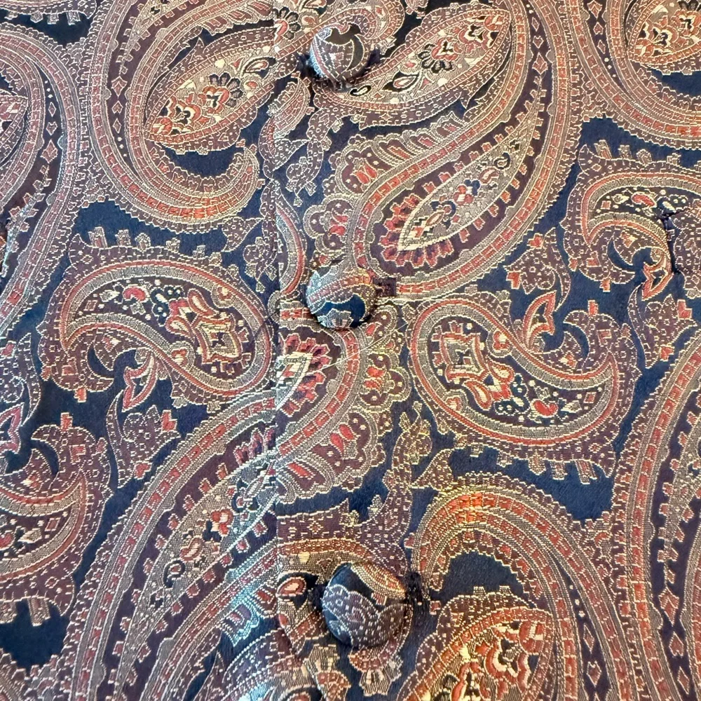 Vintage 90s 100% Silk Paisley Vest